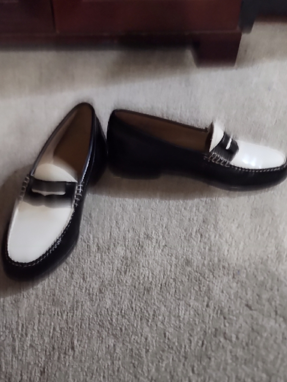 G.H. Bass & Co. Black and White Two-Tone Penny Loafers - Picture 3 of 6